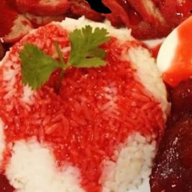 BBQ Pork Rice ข้าวหมูแดง หมูกรอบ.